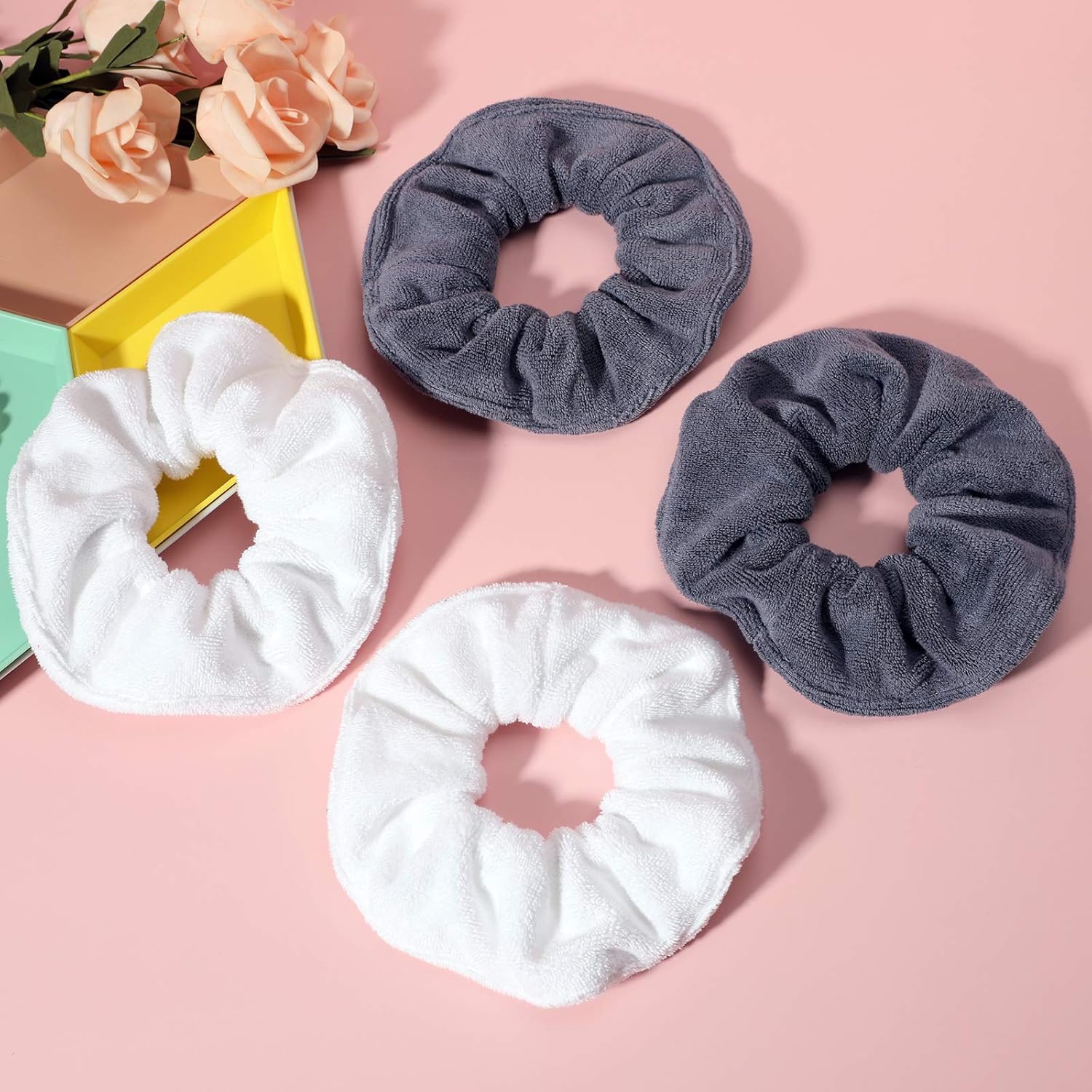 IVARYSS Super Absorbent Microfiber Towel Scrunchies 4PCS