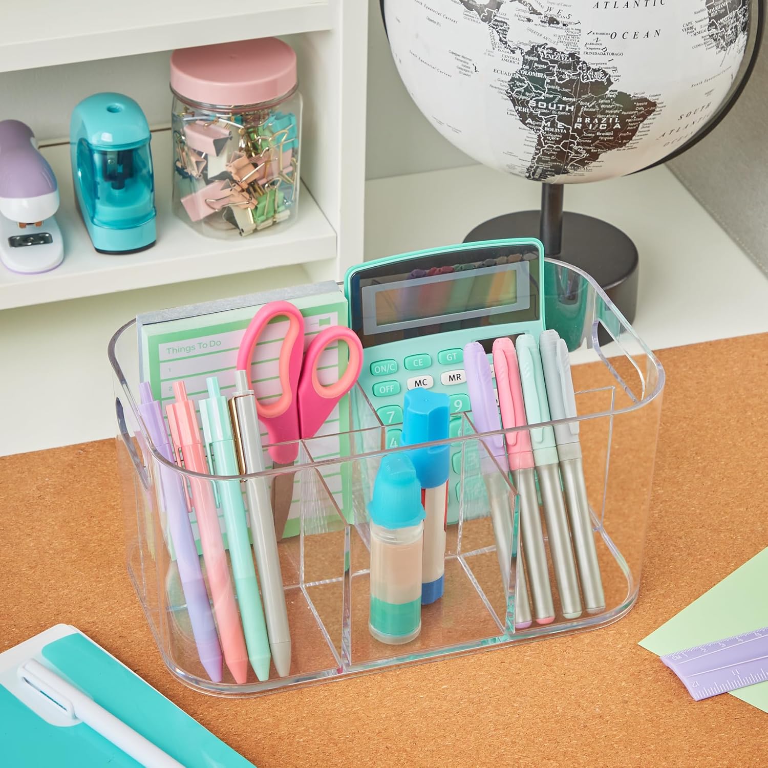 STORi Bliss 5-Compartment Makeup Organizer Clear Plastic Rectangular BPA-Free USA Made
