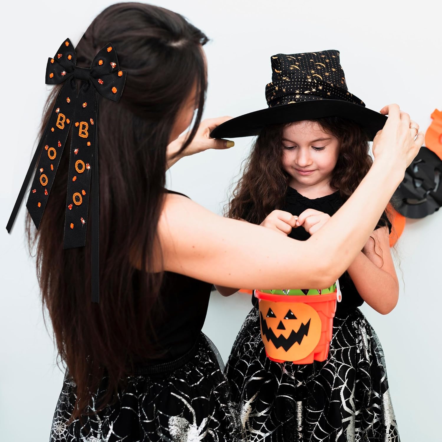 CEALXHENY Halloween Hair Bows with Rhinestone