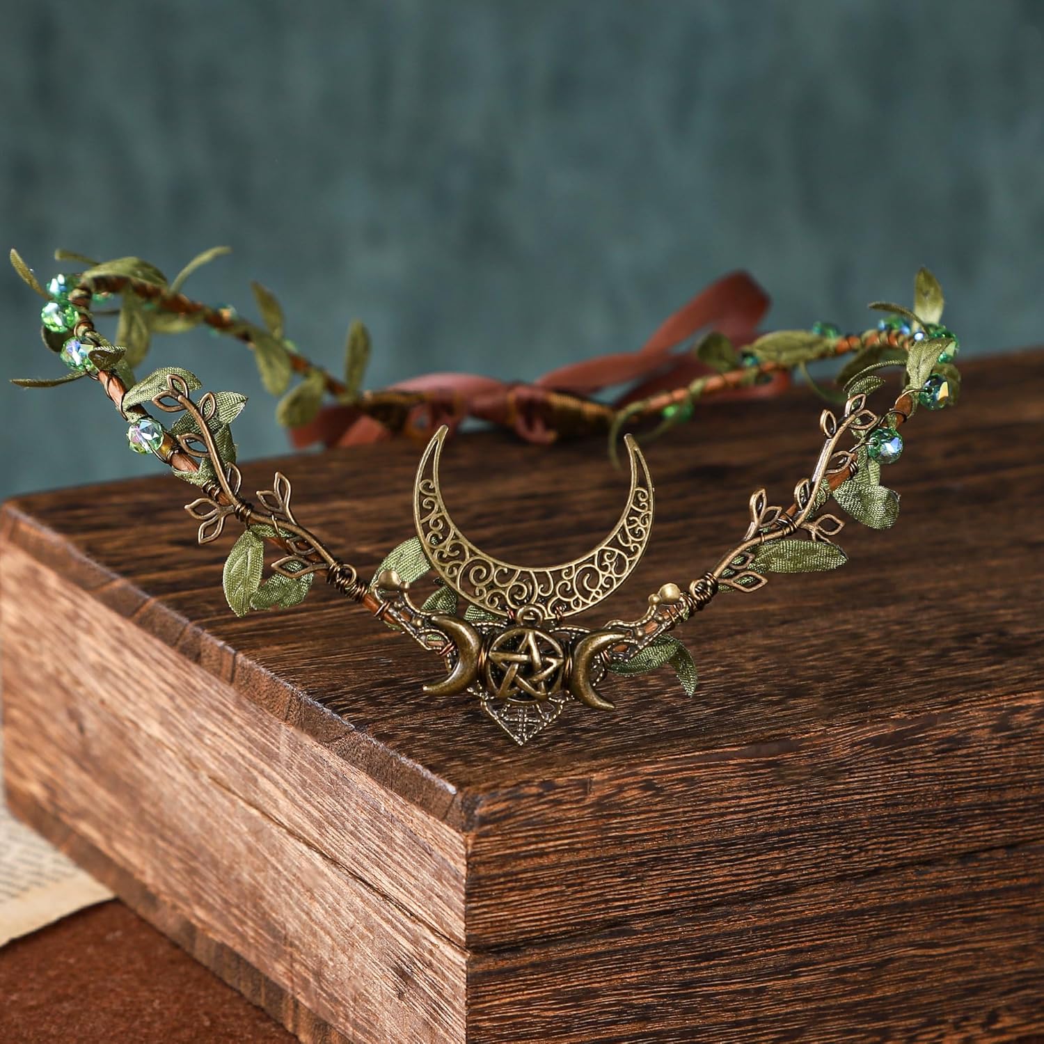 MOSTORY Handmade Moon Elf Crown for Women Girls