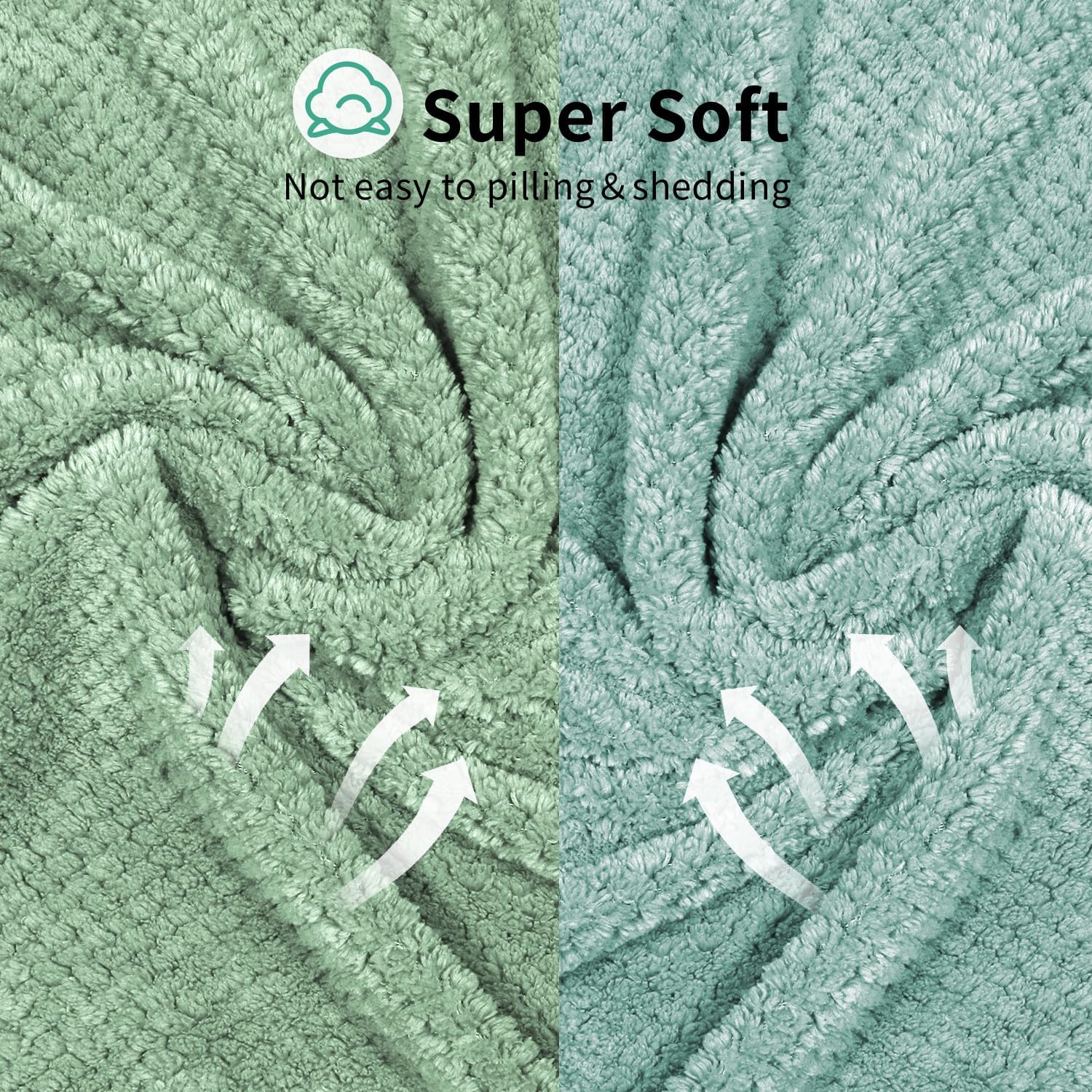 2 Pack Extra Large Microfiber Hair Towel Wrap for Women - Green
