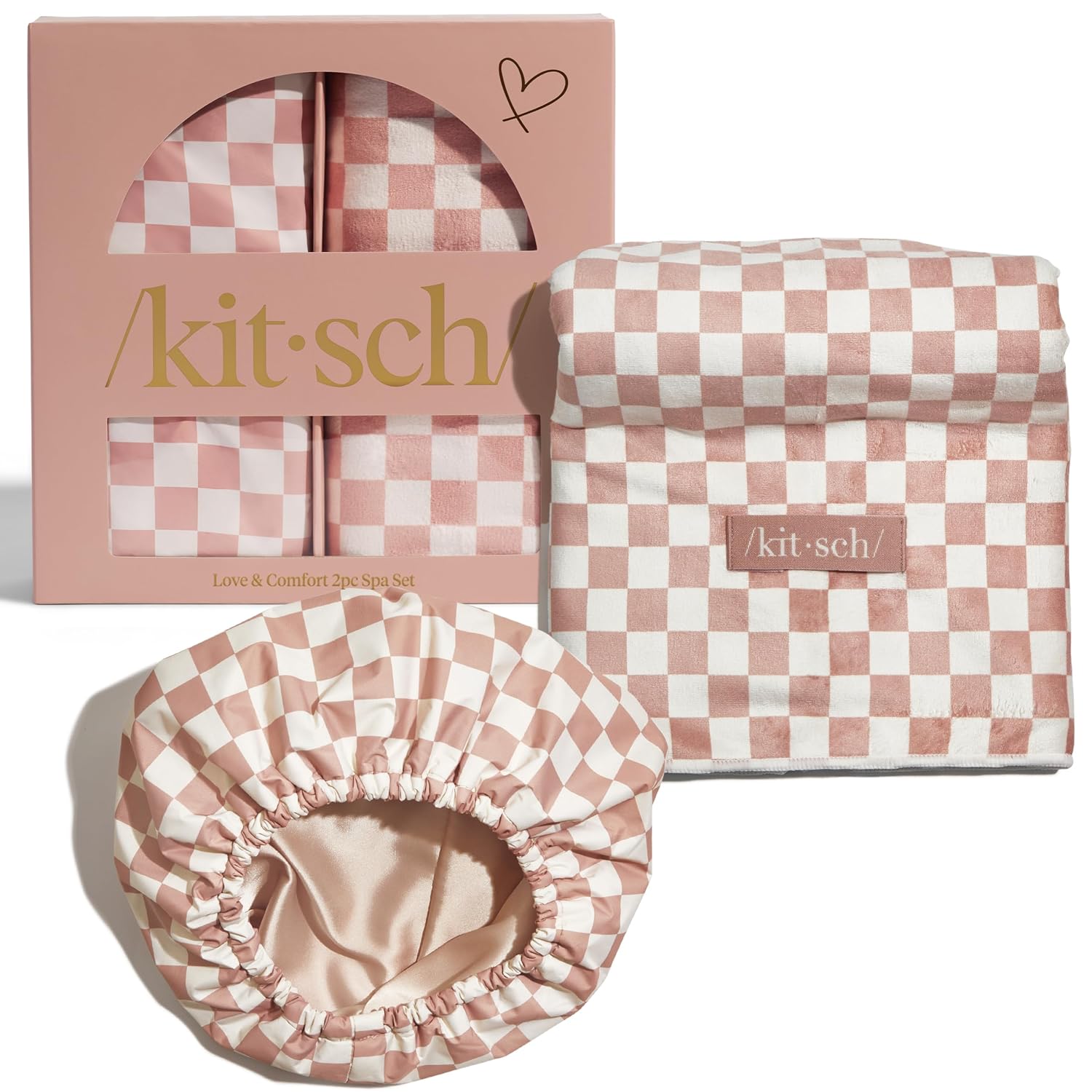 Kitsch Love Comfort Spa Set 2PC - Terracotta Checker