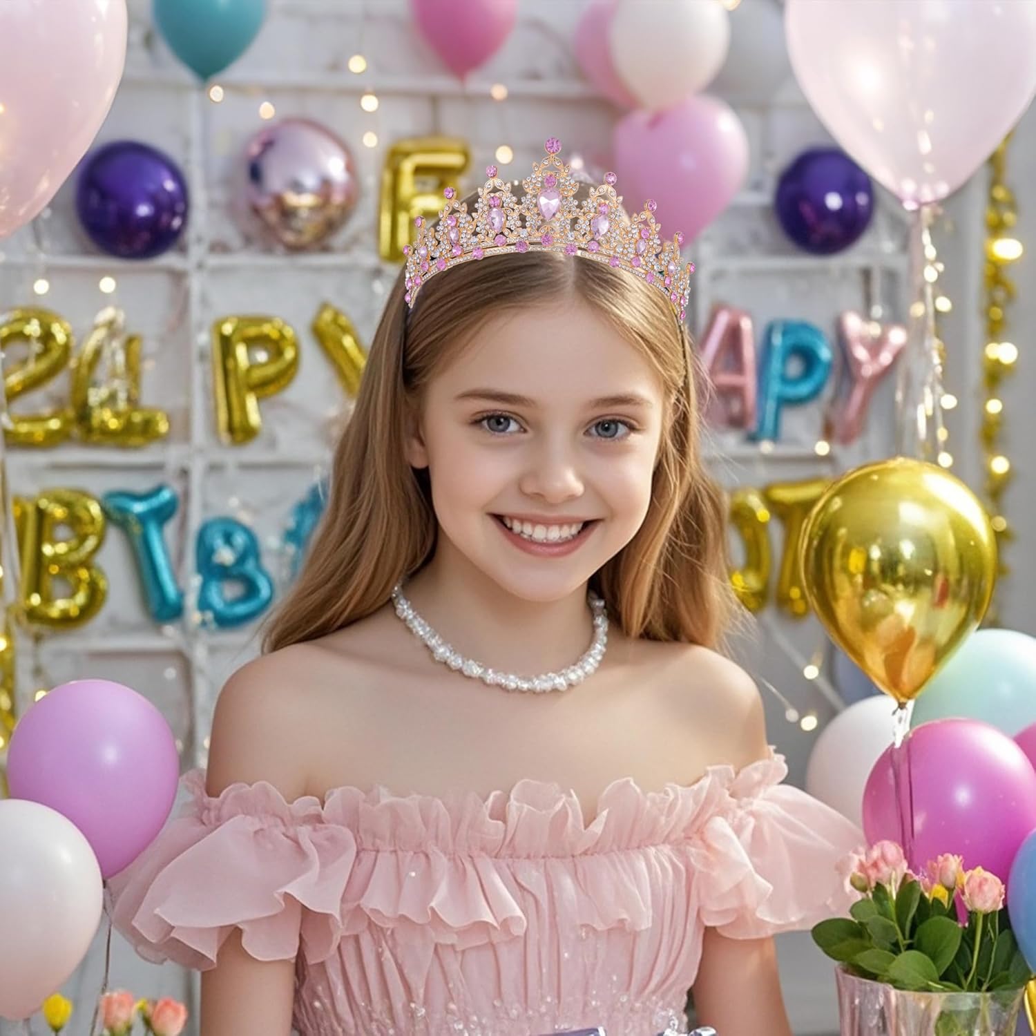Kamirola Queen Crown with Rhinestones and Crystal Headband for Women Girls