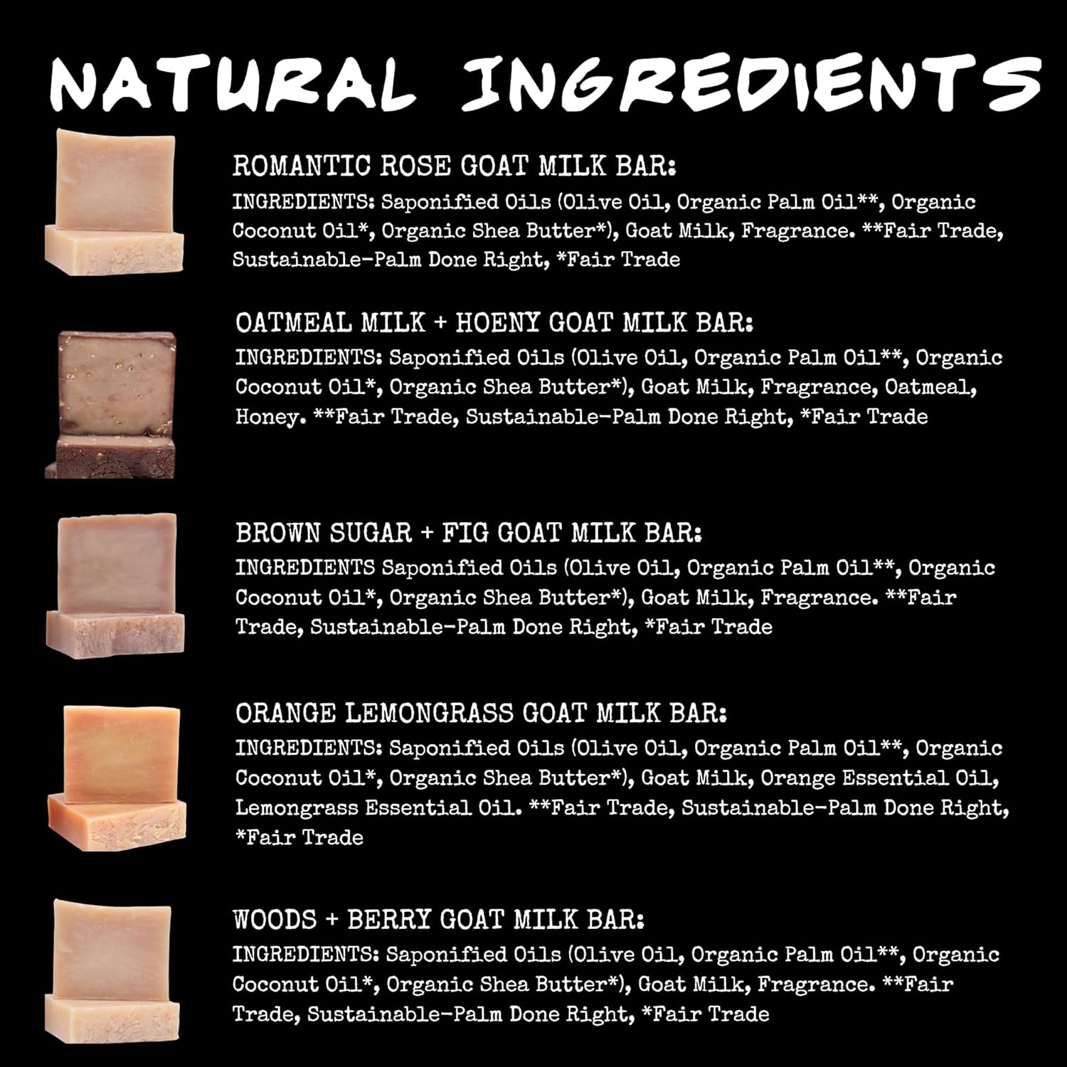 Bluebyrd Goat Milk Soap Set of 5 Bars