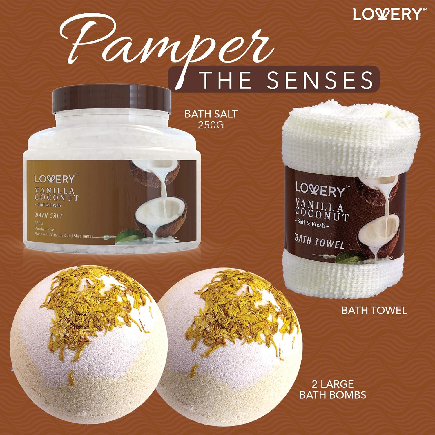 LOVERY 9 Piece Spa Gift Basket for Women and Men