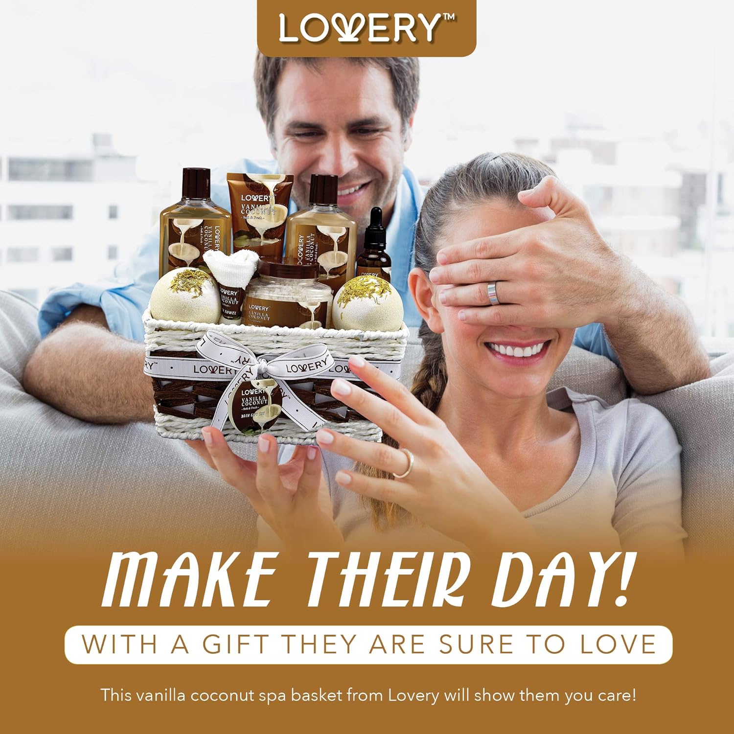 LOVERY 9 Piece Spa Gift Basket for Women and Men
