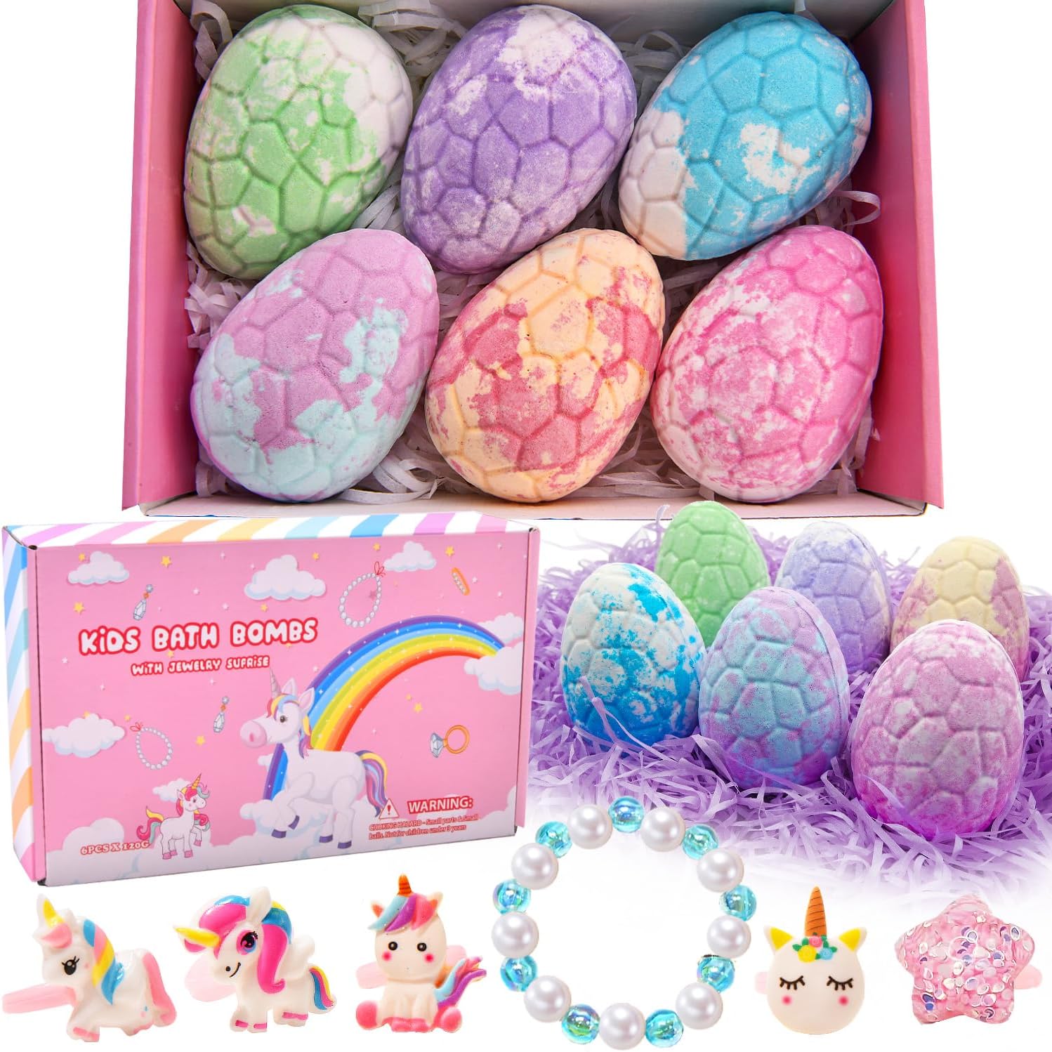 Unicorn Bubble Bath Bombs with Toys Inside