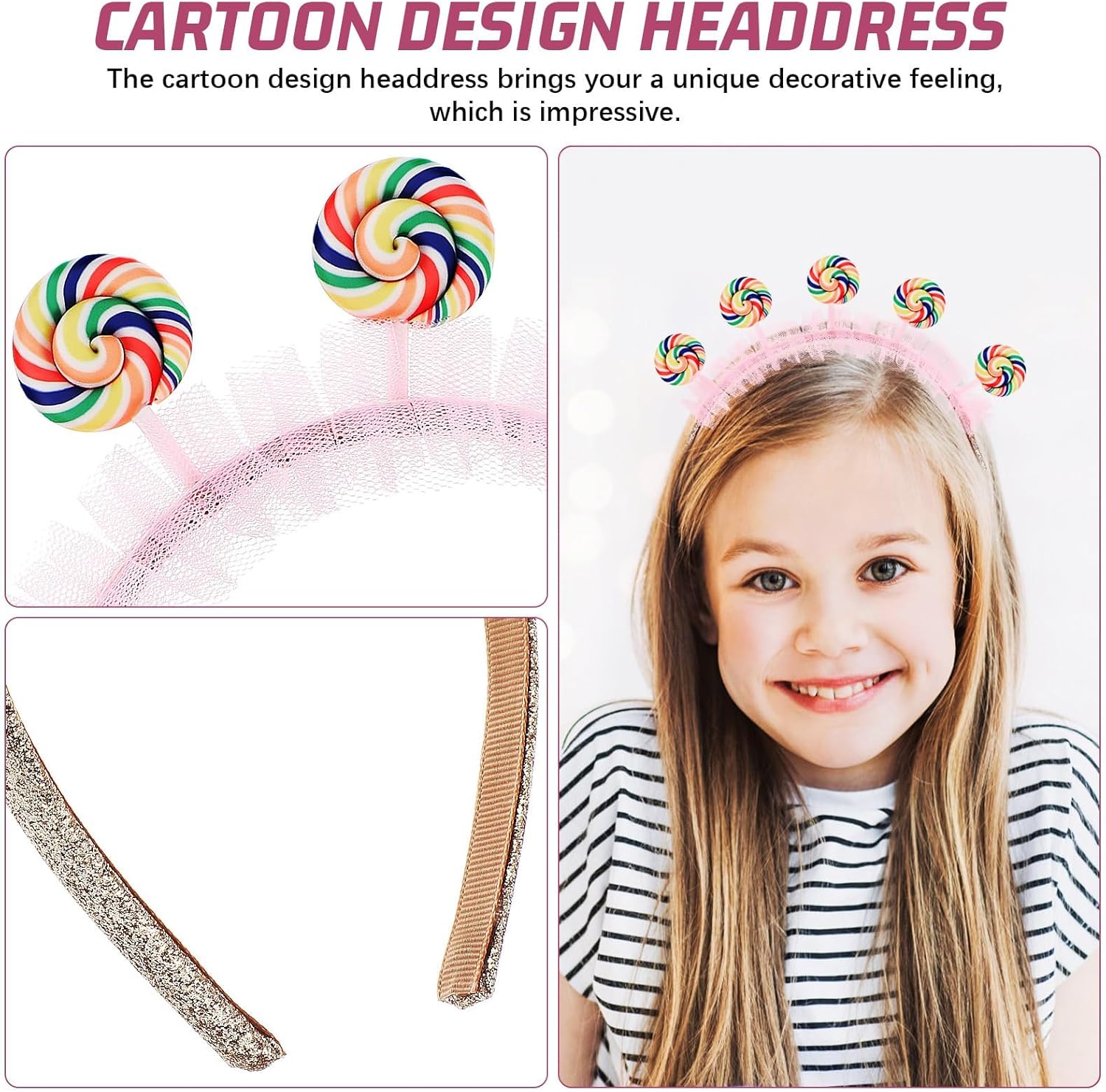 COHEALI Cute Lollipop Headband Hair Accessory