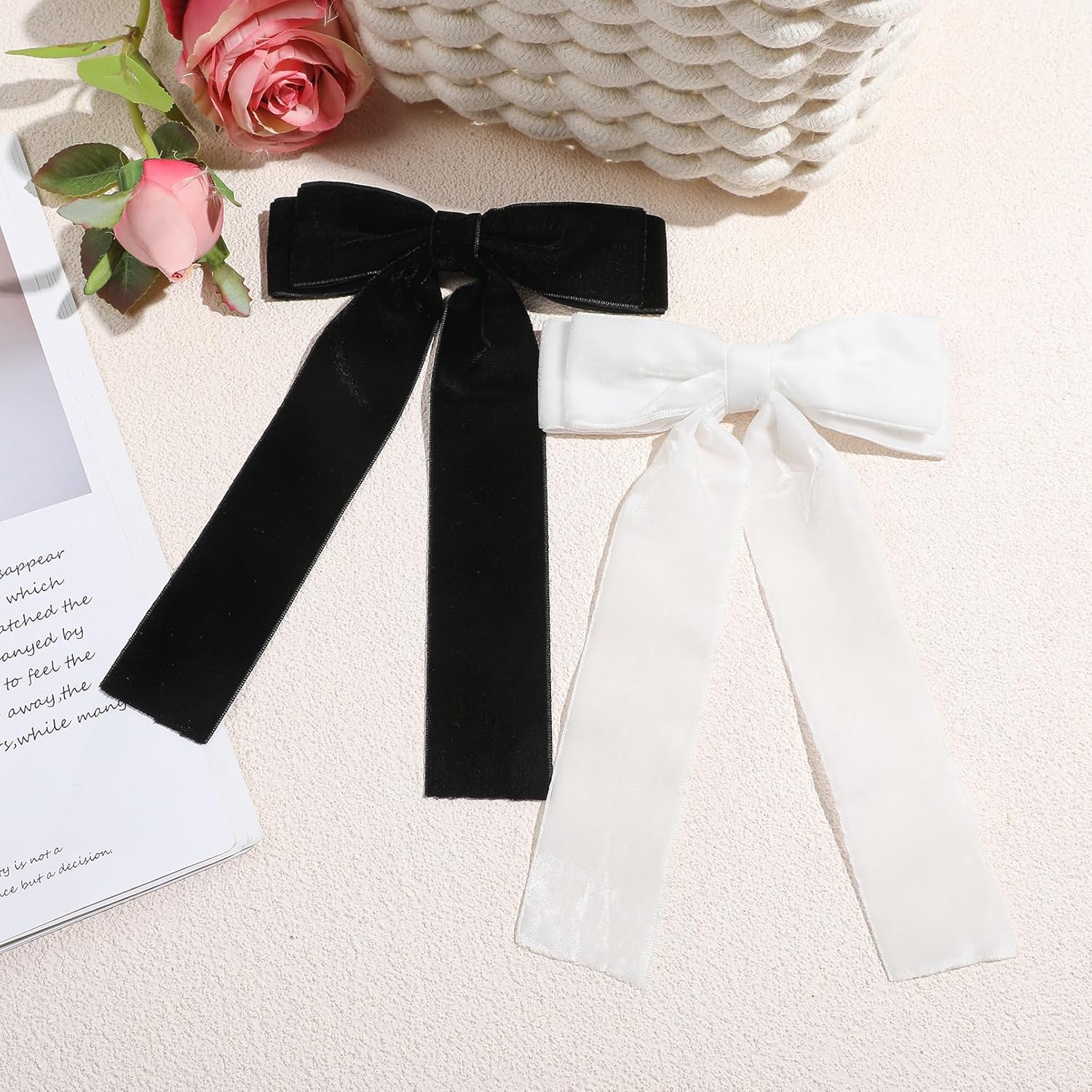 2PCS Velvet Hair Bows for Women and Girls