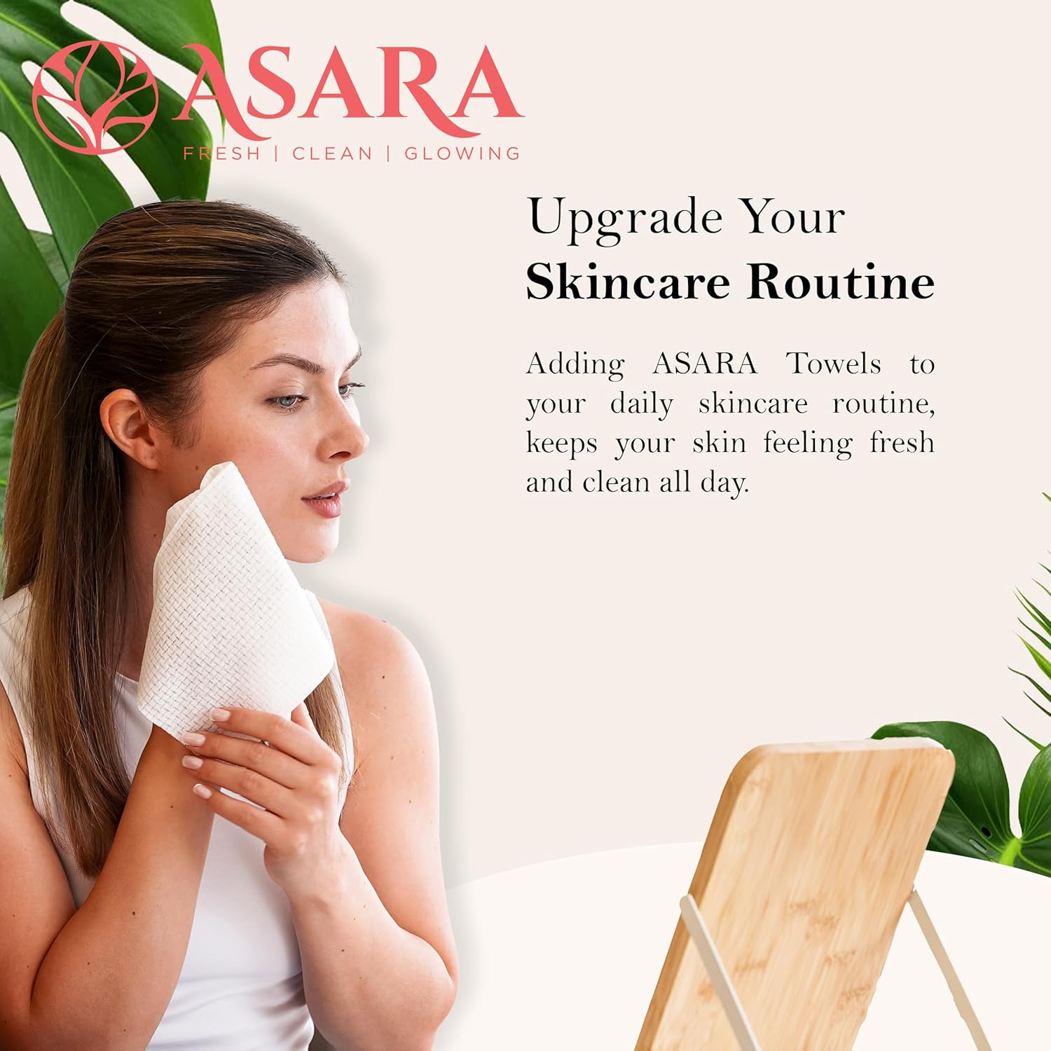 ASARA XL Facial Wipes - Organic Vegan Biodegradable