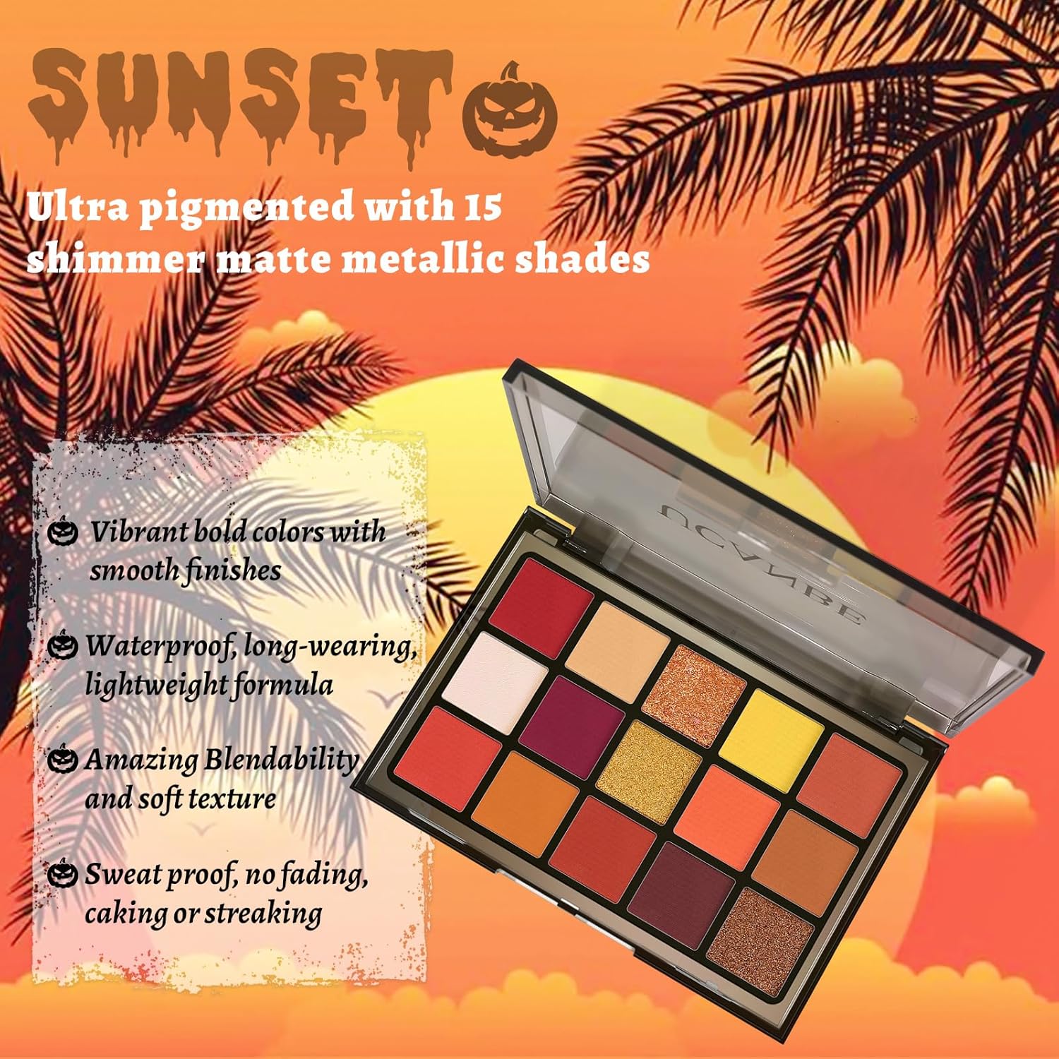 UCANBE Orange Eyeshadow Palette 15 Colors
