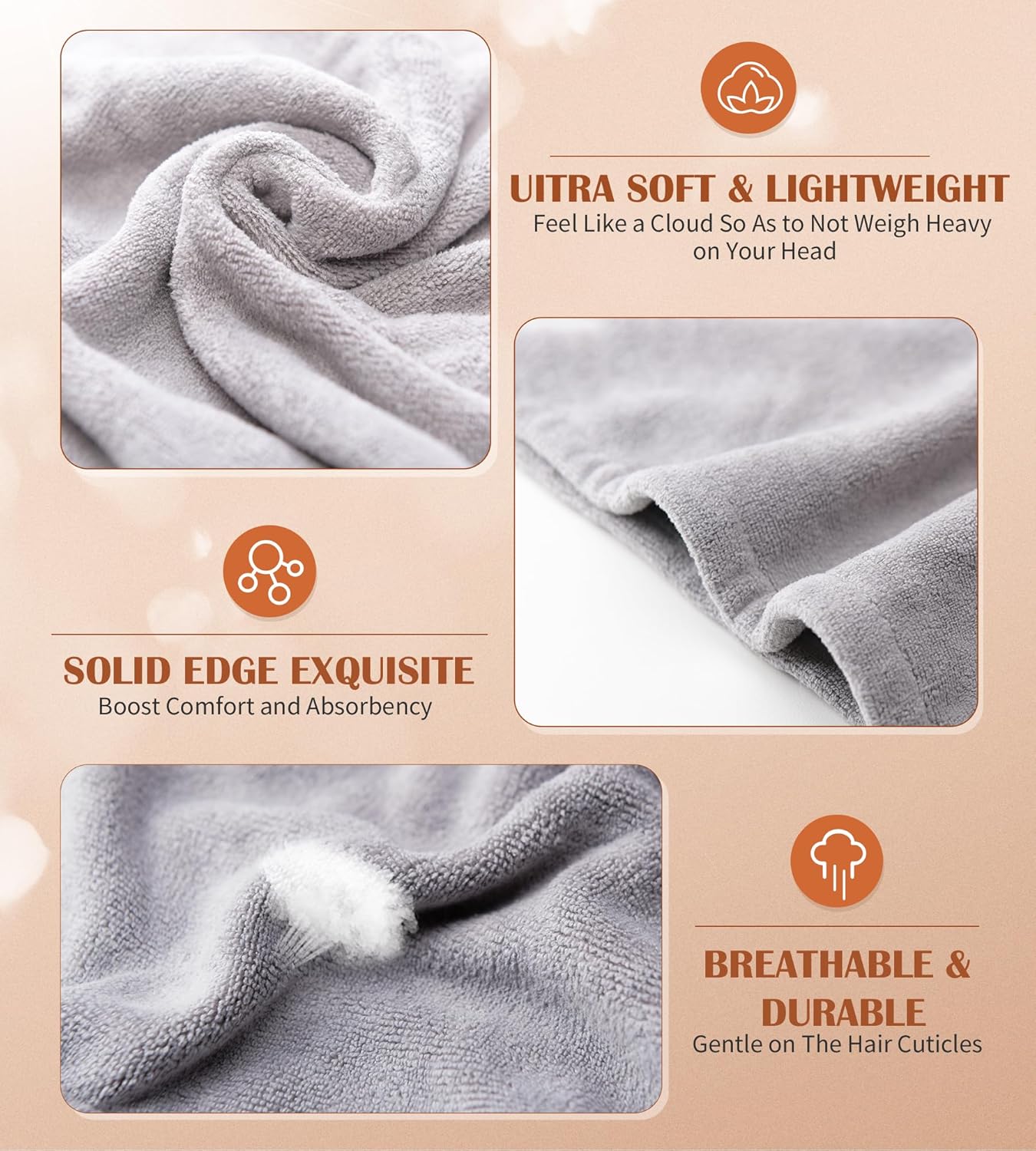 POPCHOSE Microfiber Hair Towel Wrap for Women