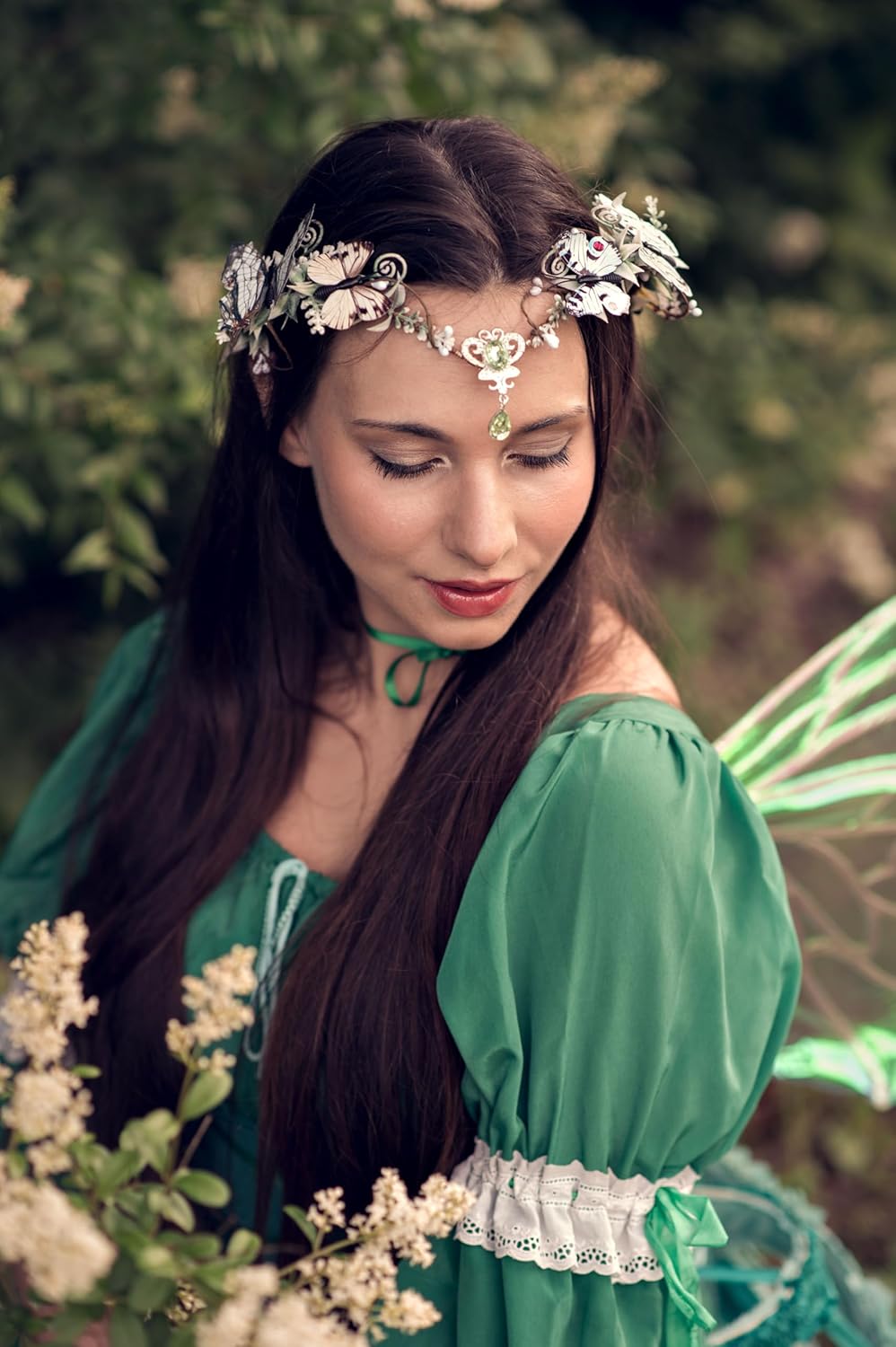 MOSTORY Elf Princess Fairy Crown Headpiece for Women Girls