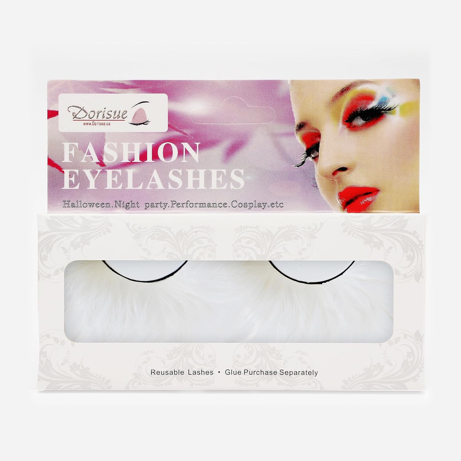 Dorisue White Lashes Halloween False Eyelashes