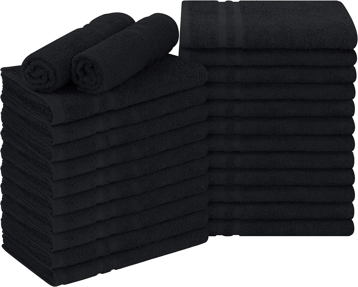Utopia Towels 24 Pack Bleach Safe Salon Towels 16x27 Inches Black