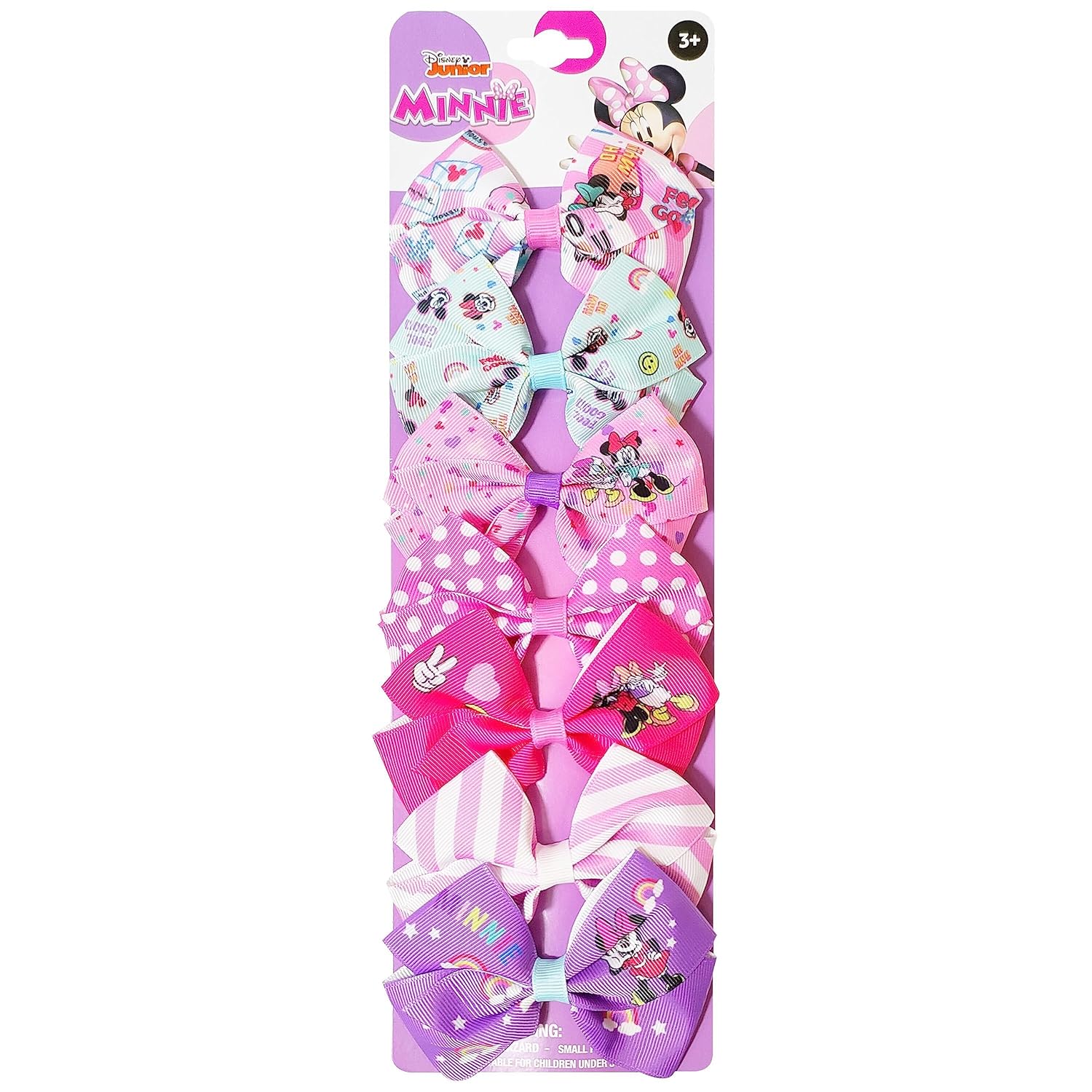 Disney Minnie Mouse Hair Bow Set - 7 Pieces with Clips
