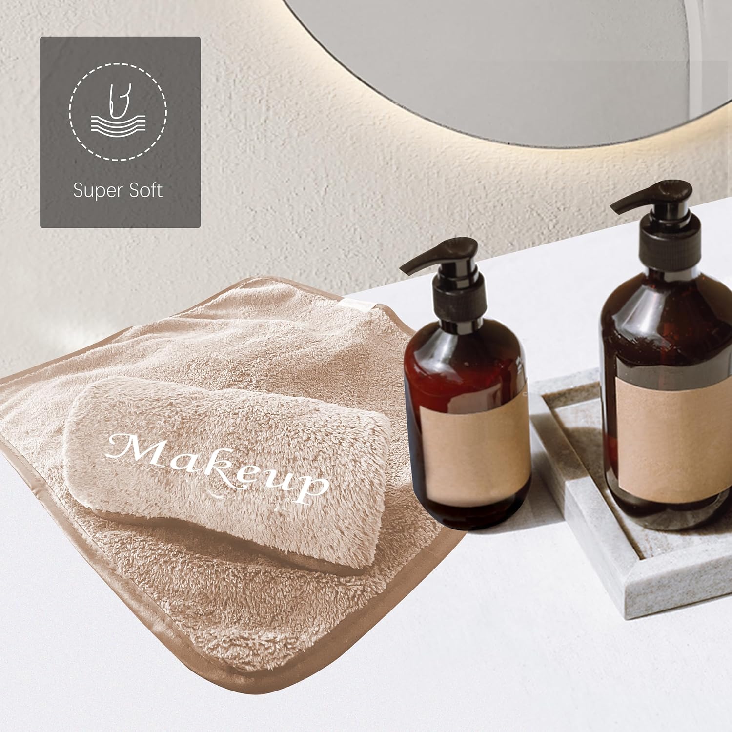 Cosy Family 10 Pack Makeup Remover Cloths - Soft Microfiber 12x12 in Brown