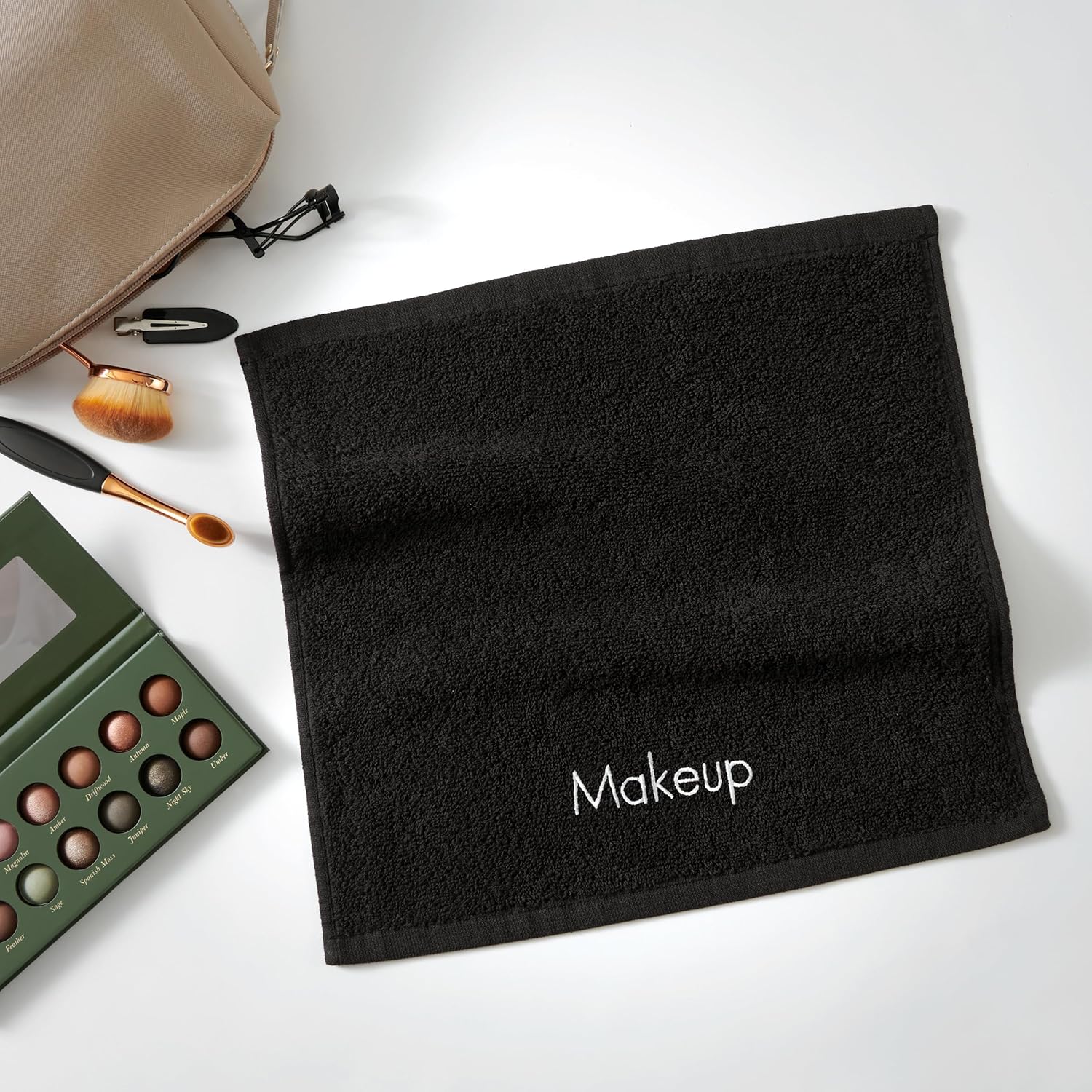 Arkwright Makeup Towels - Pack of 6 - 13x13 in Black