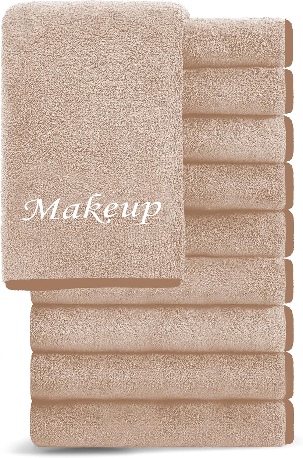 Cosy Family 10 Pack Makeup Remover Cloths - Soft Microfiber 12x12 in Brown