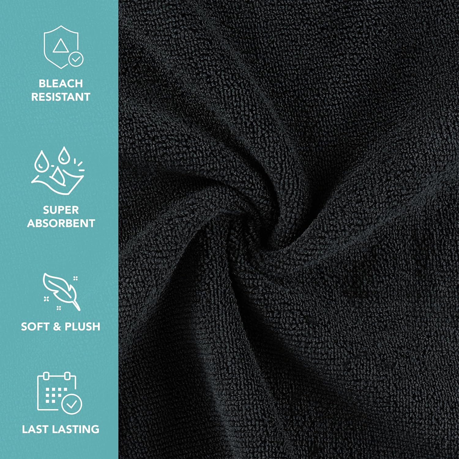 Arkwright Bleach Proof Salon Towels - 24 Pack 16x27 in Black