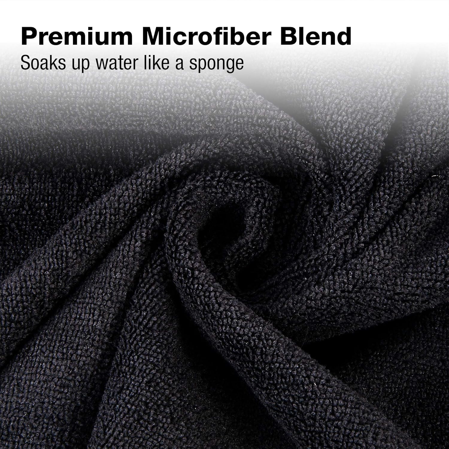 Eurow Microfiber Salon Towels 16x29 Inches 10-Pack Black