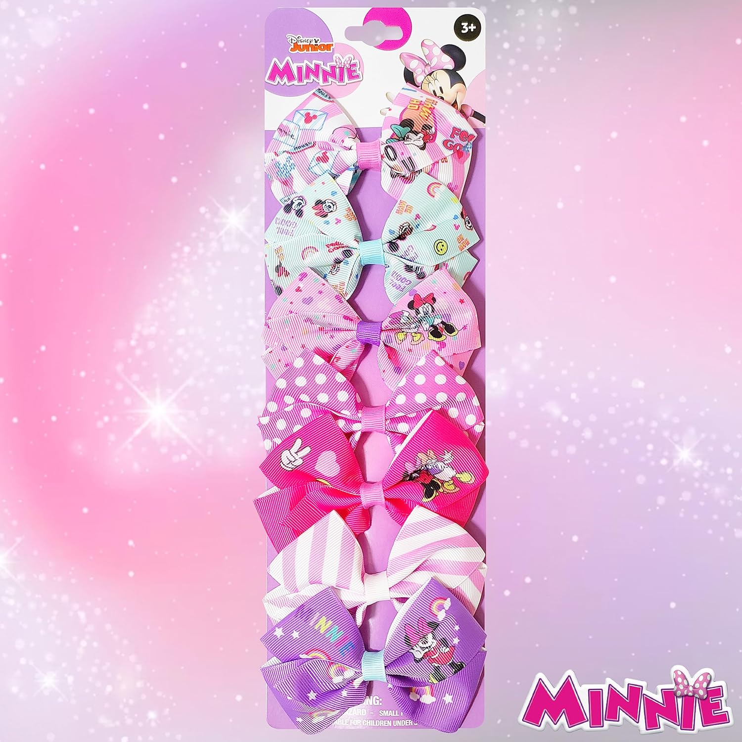 Disney Minnie Mouse Hair Bow Set - 7 Pieces with Clips
