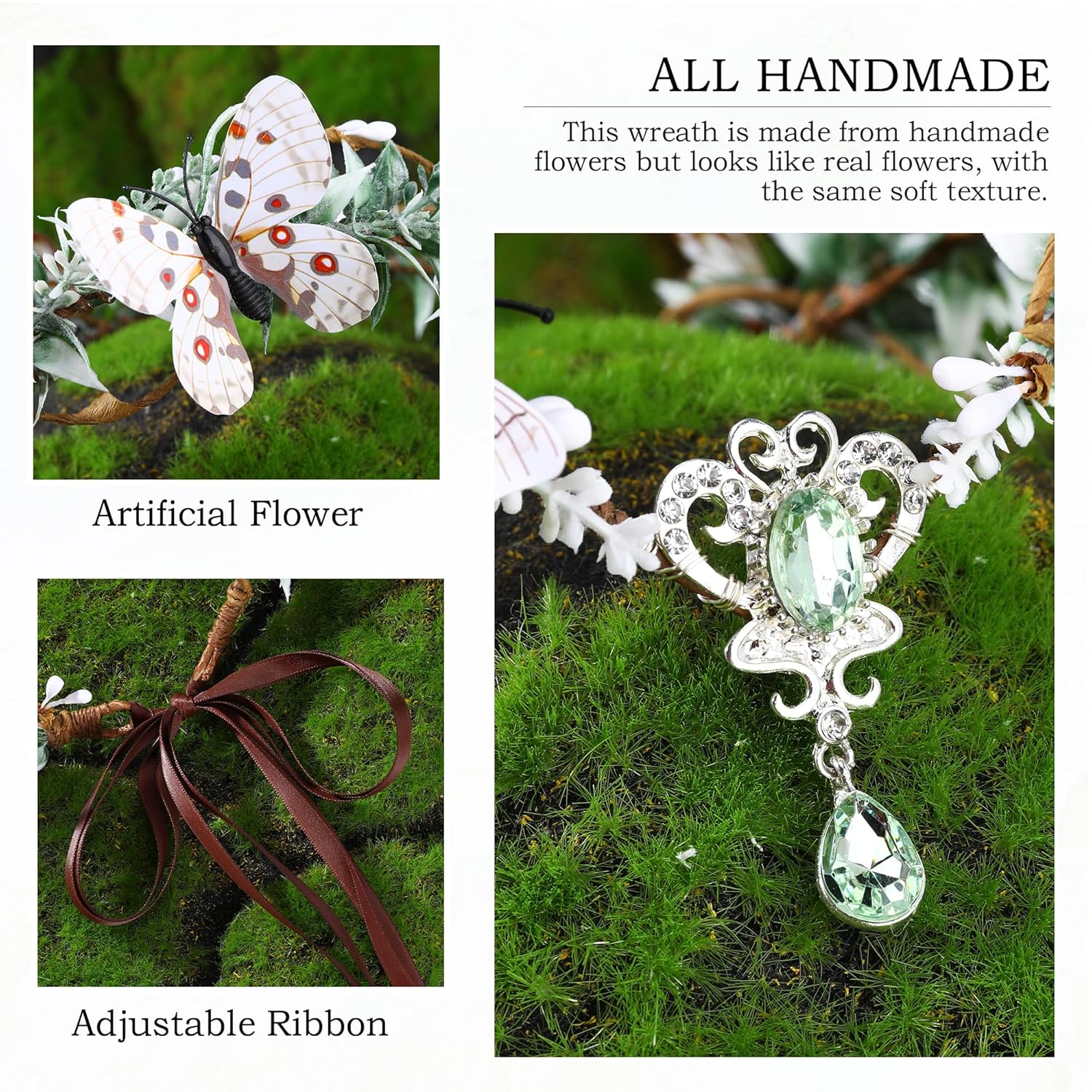 MOSTORY Elf Princess Fairy Crown Headpiece for Women Girls