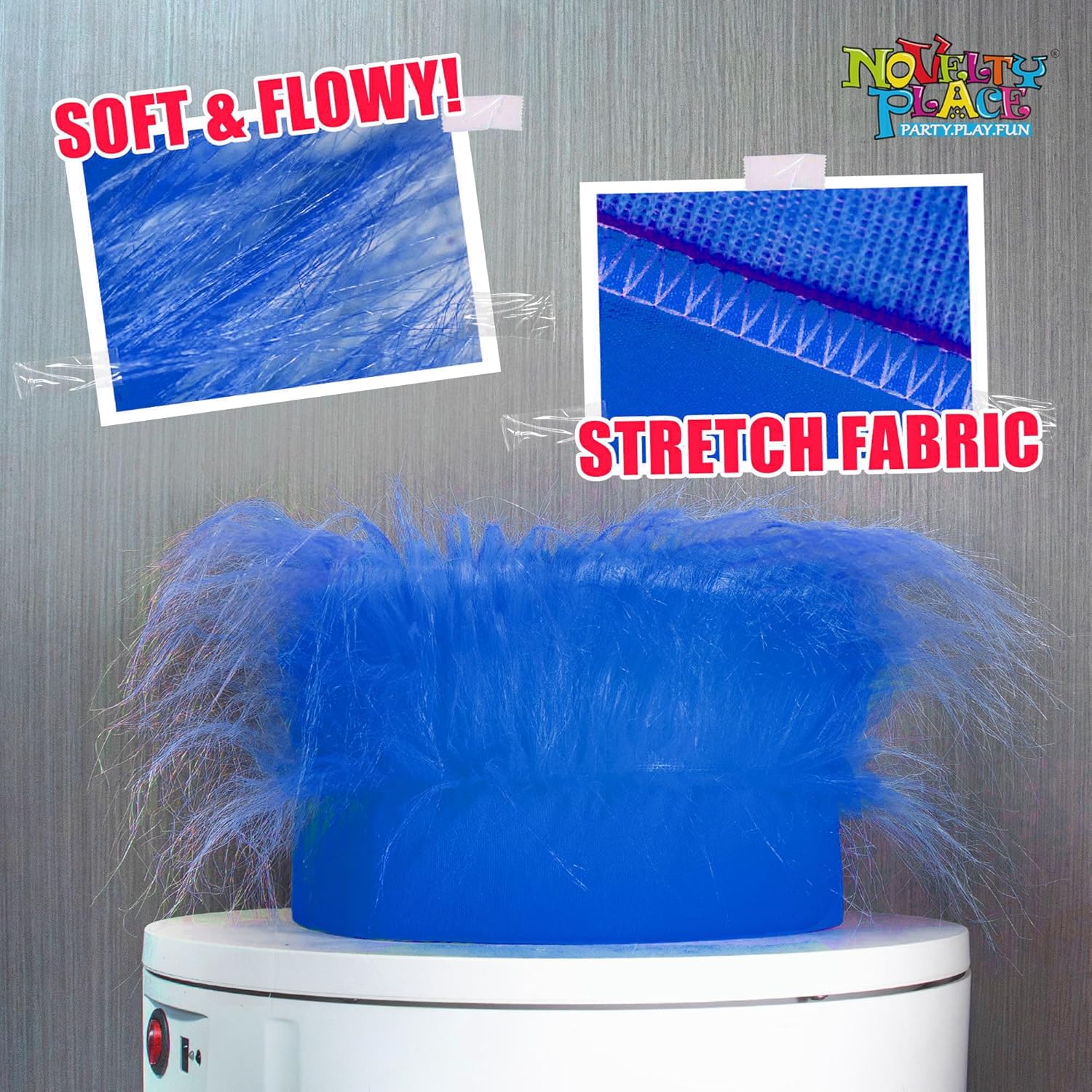 Novelty Place Blue Hairy Headband - Fun and Fuzzy