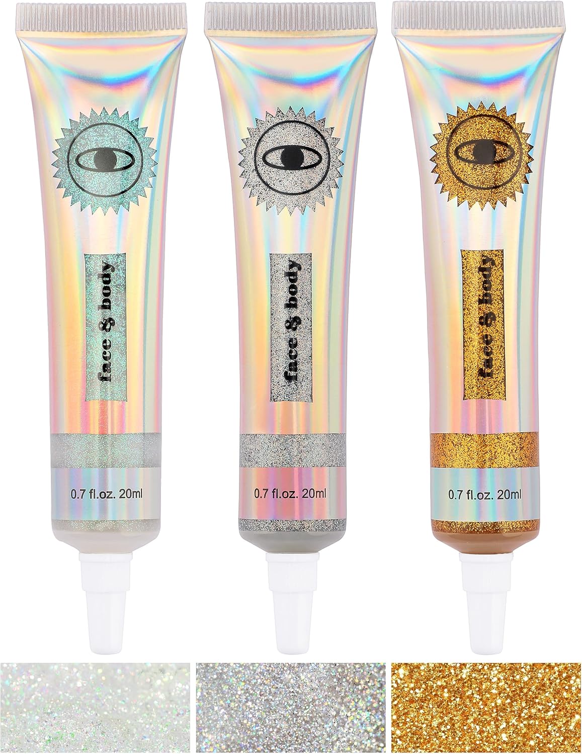 Holographic Body Glitter Gel for Face Hair Lips 1