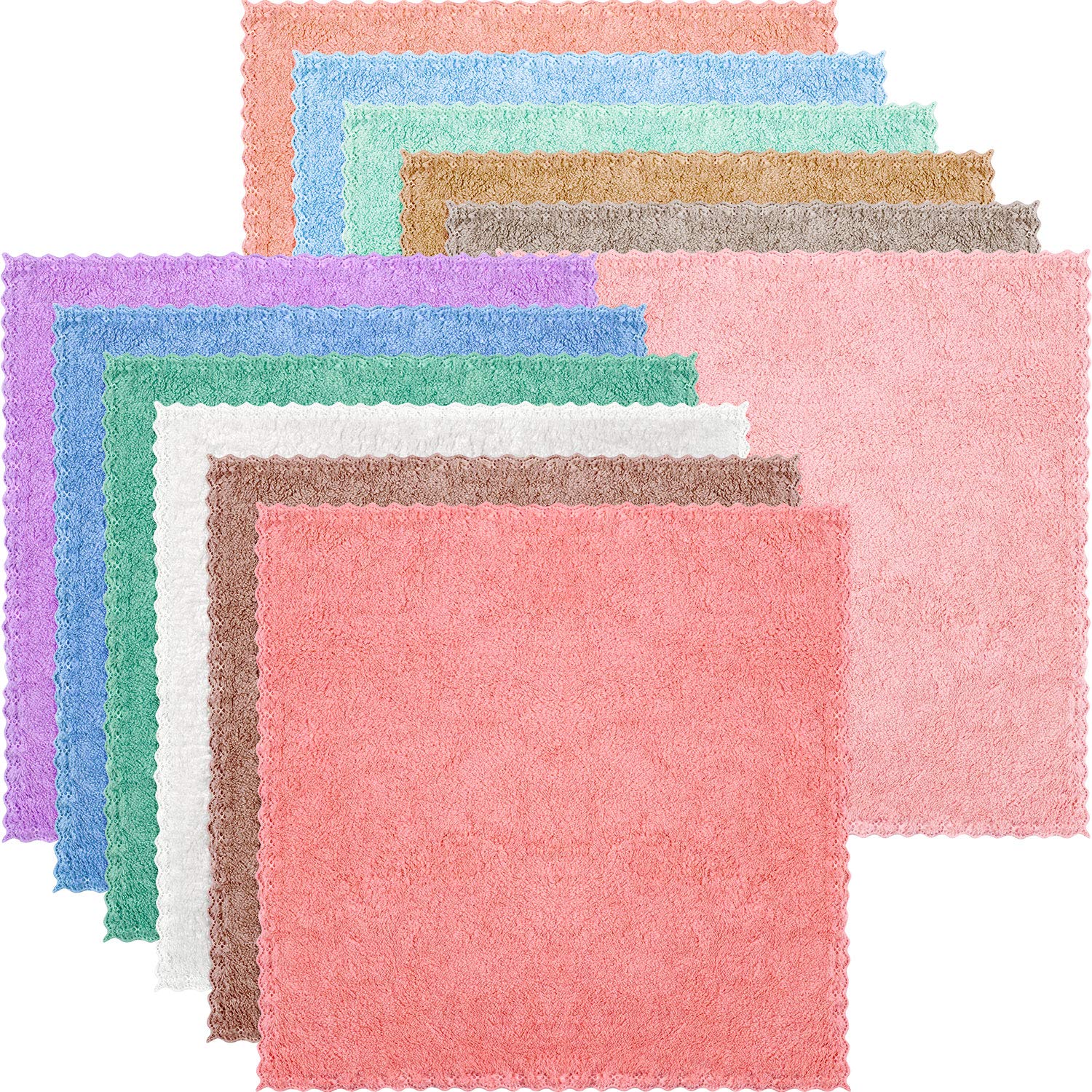 Syhood 12-Pack Facial Cleansing Cloths Coral Velvet